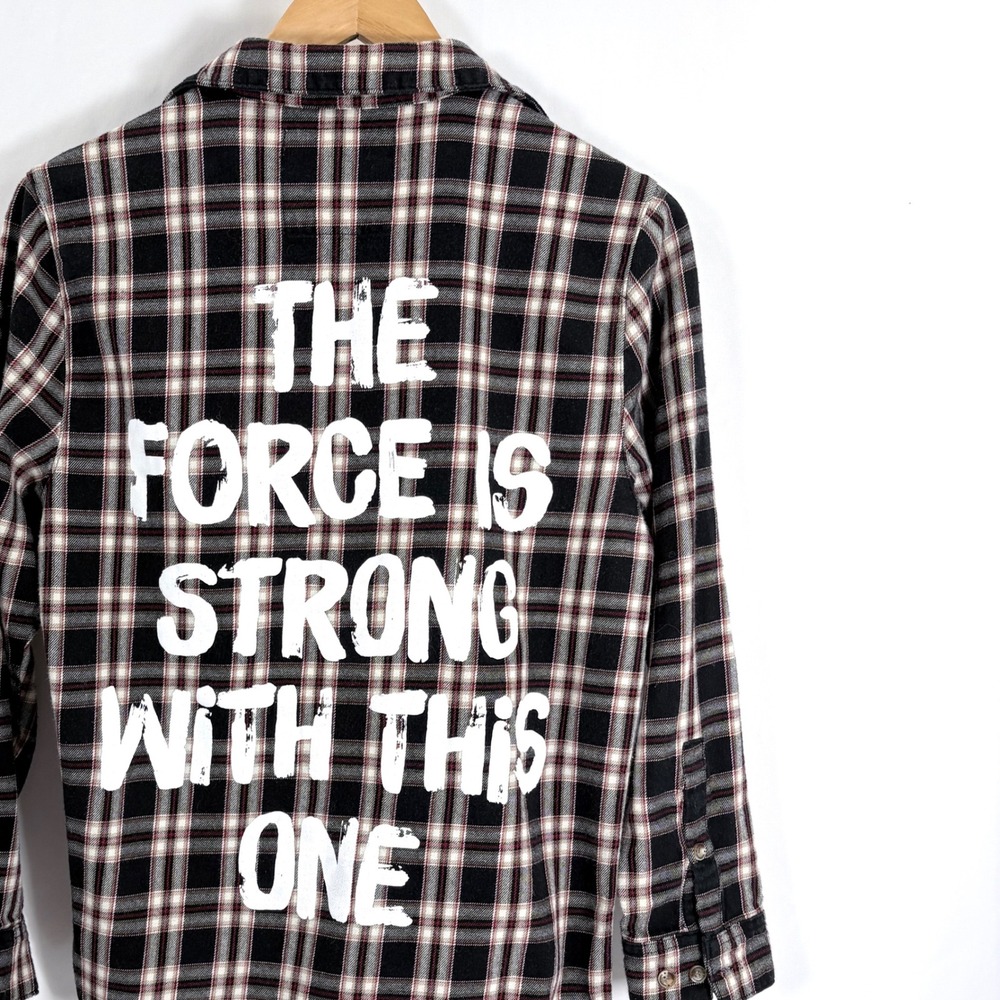 Star Wars x Cakeworthy The Force is‎ Strong Plaid Flannel Shirt Womens S P